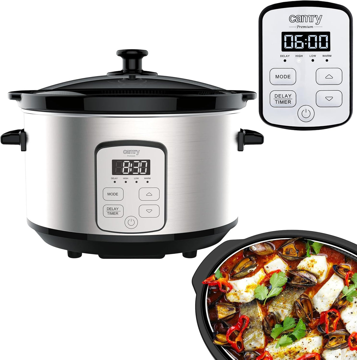 Camry - CR 6414 - SLOW COOKER 4.7L LED