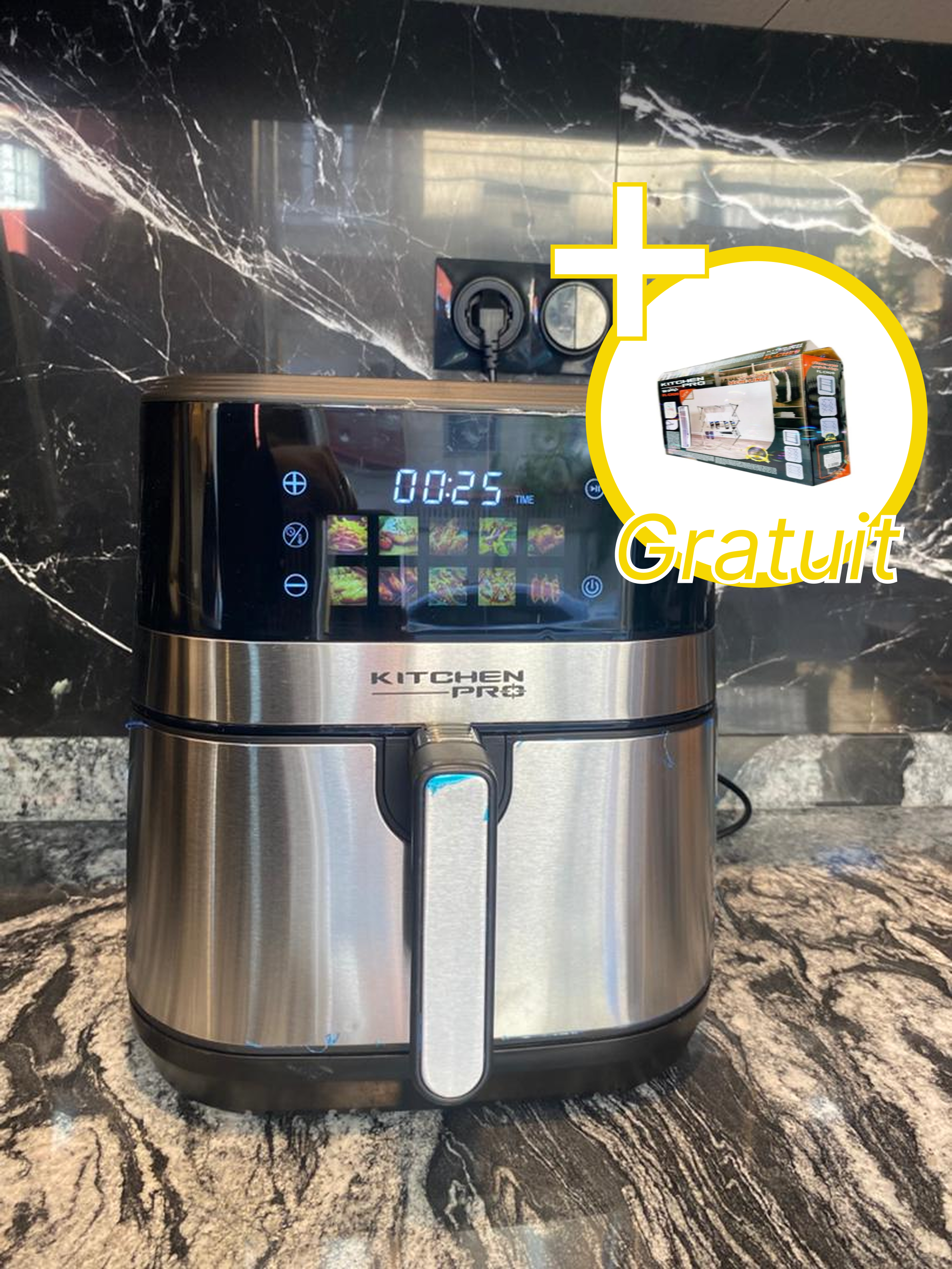 PACK - KITCHEN PRO AIRFRYER 8L + SÈCHE LINGE OFFERT