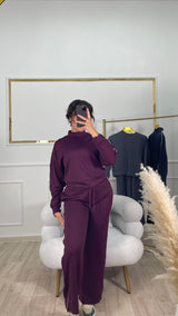 Ensemble OYSHO Col Roulé - BORDEAU \ Noir