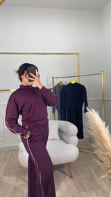 Ensemble OYSHO Col Roulé - BORDEAU \ Noir