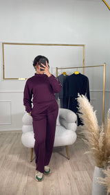 Ensemble OYSHO Col Roulé - BORDEAU \ Noir