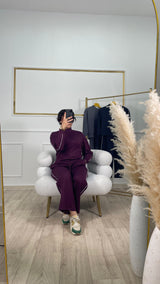 Ensemble OYSHO Col Roulé - BORDEAU \ Noir