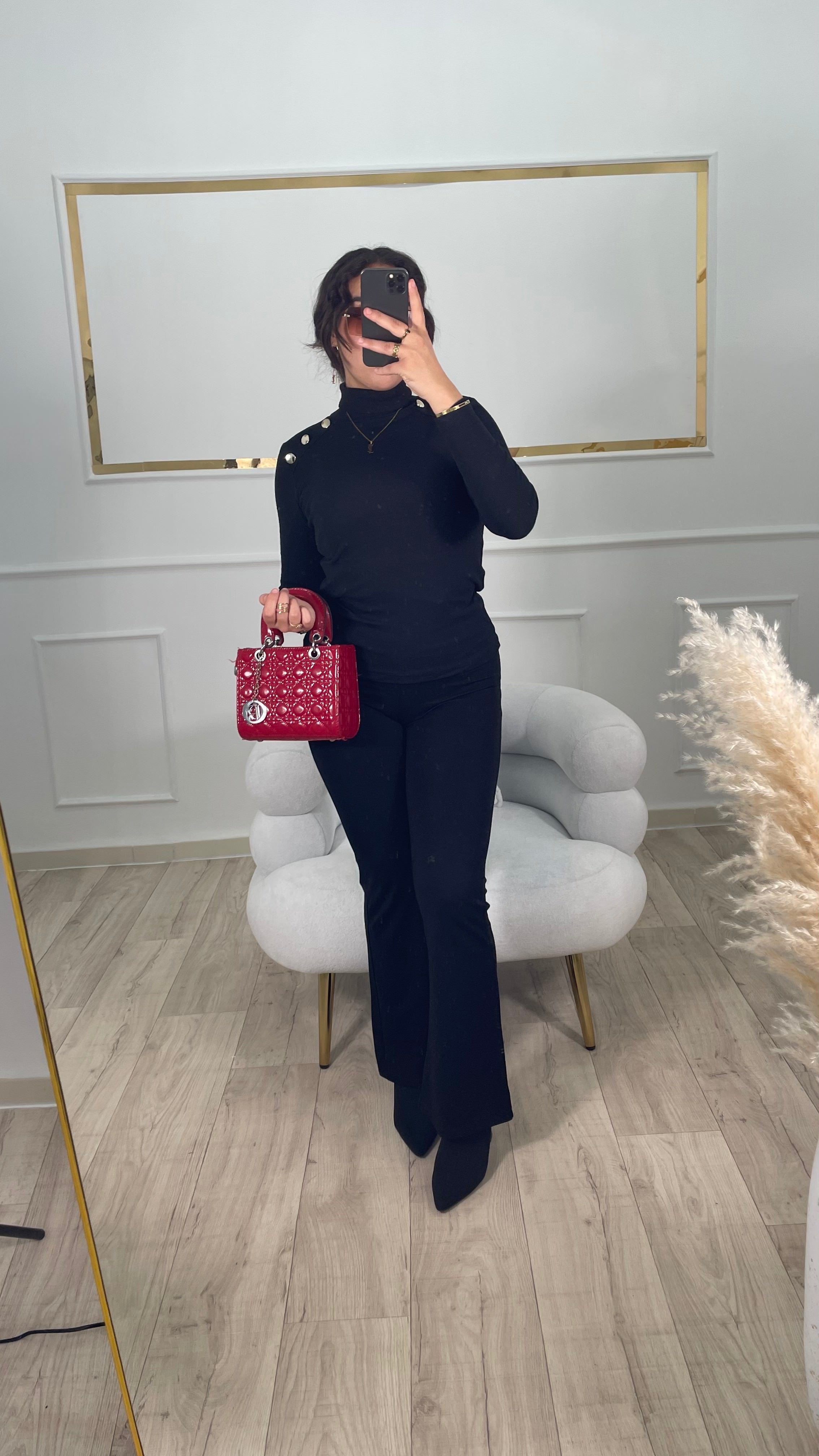 Pul Col Roulé Boutton - Noir