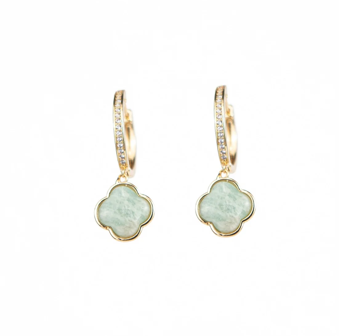boucles d'oreilles serene amazonite | أقراط سيرين بحجر الأمازونايت
