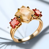 bague golden citrine | خاتم بحجر السترين الذهبي