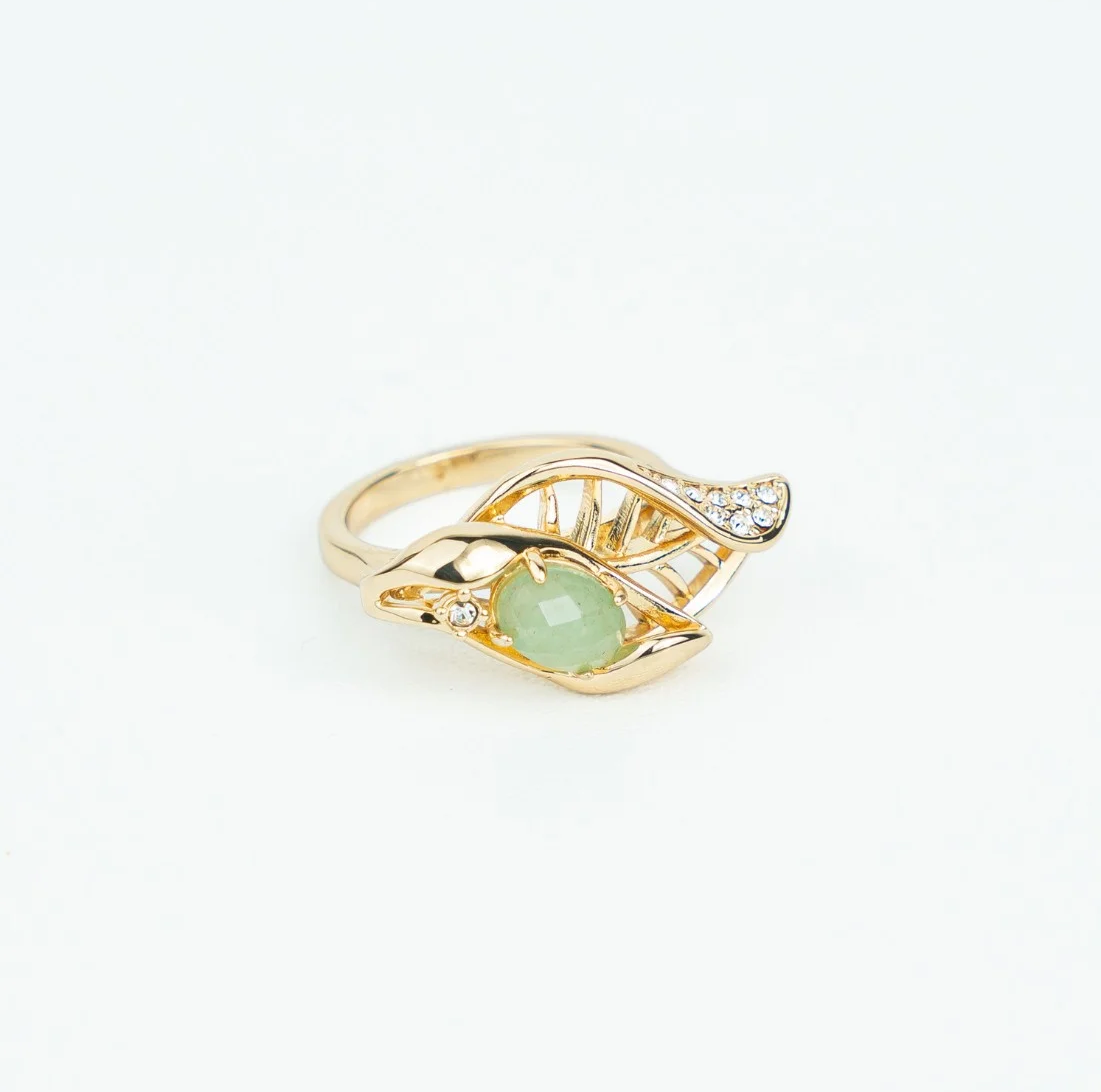 bague leaf aventurine | خاتم ورقة بحجر الأفنتورين