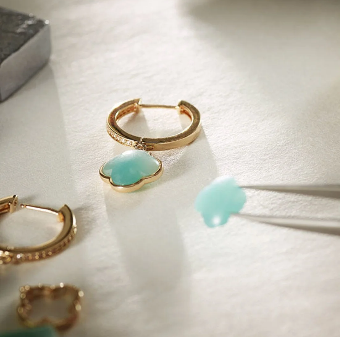 boucles d'oreilles serene amazonite | أقراط سيرين بحجر الأمازونايت