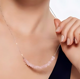 collier hope rose quartz | قلادة هوب بحجر الكوارتز الوردي