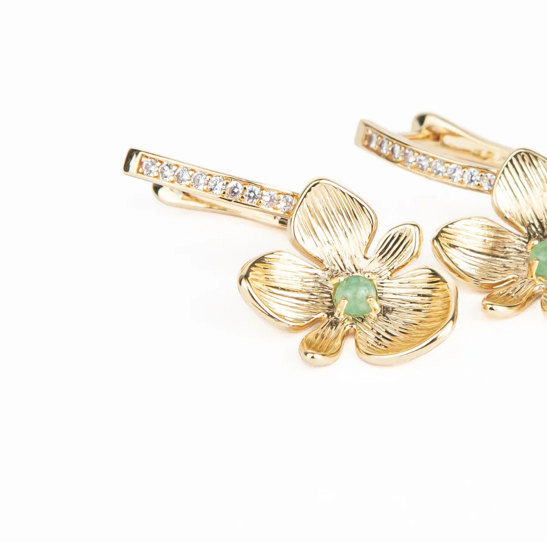 boucles d'oreilles meadow aventurine | أقراط ميدو بحجر الأفنتورين