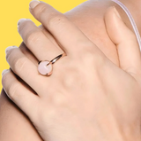 bague sweet brier rose quartz | خاتم سويت براير بحجر الكوارتز الوردي
