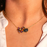 Collier Pansy Sodalite | قلادة بانسي بحجر الصودالايت