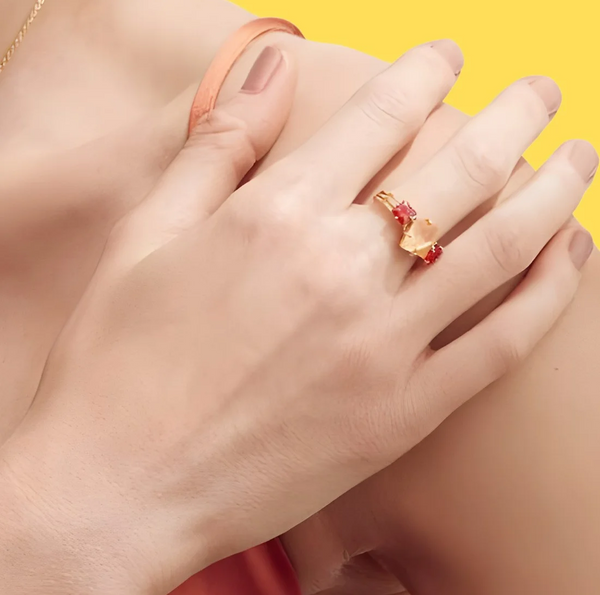 bague golden citrine | خاتم بحجر السترين الذهبي
