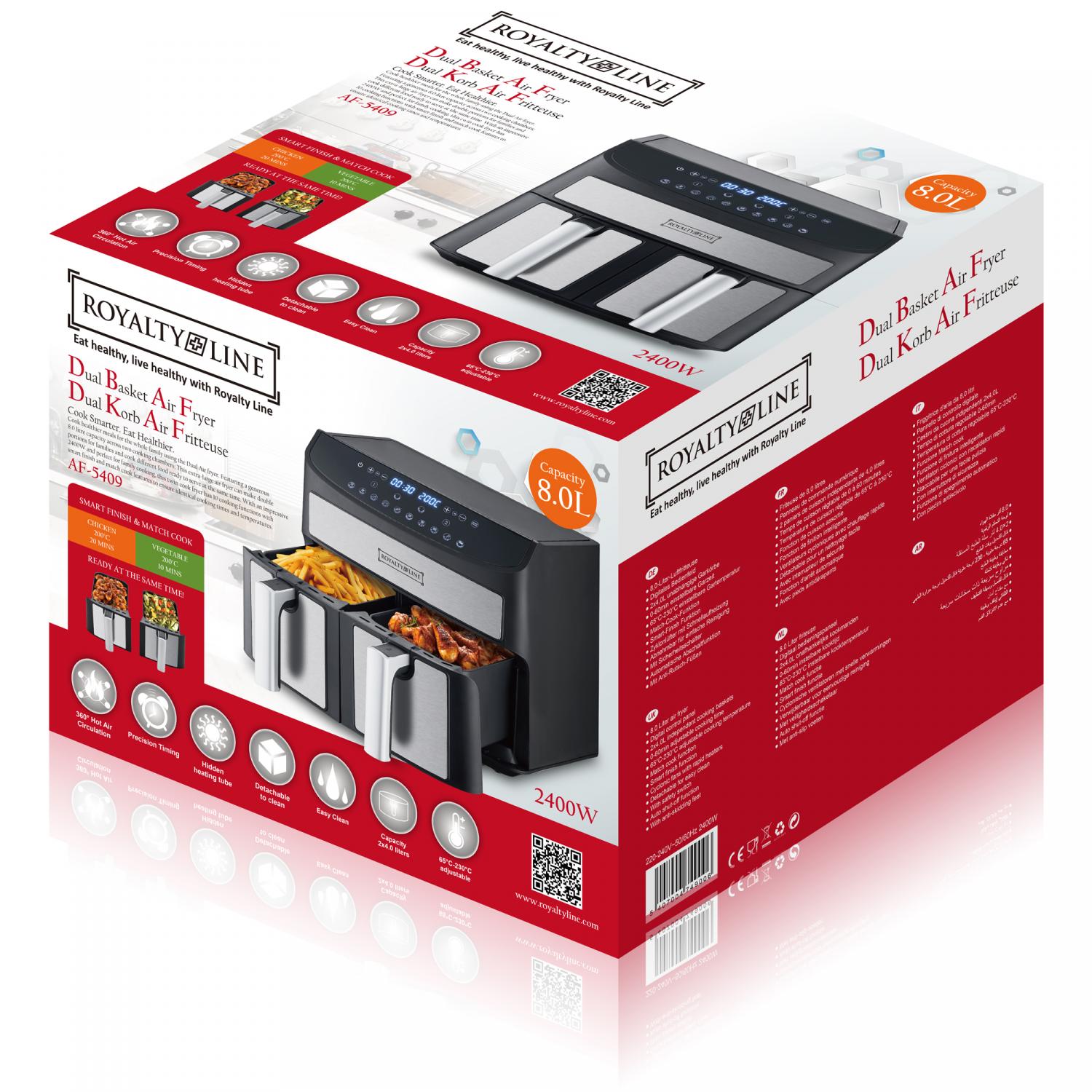 Royalty Line  Friteuse à deux paniers - 2000W RL-AF5409