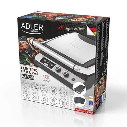 Adler AD 3059 ÉLECTRIQUE Grill LED 2en1