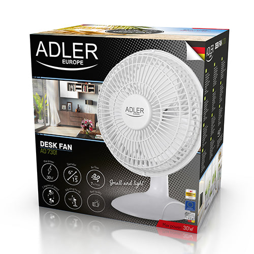 Adler AD 7301 Ventilateur de bureau 15 cm