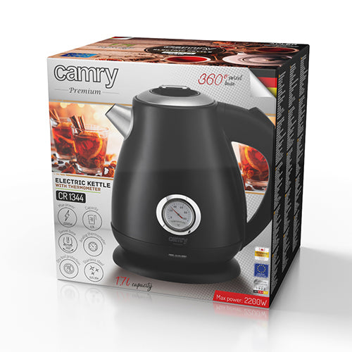 Camry CR 1344 noir Bouilloire électrique avec thermomètre 1,7L